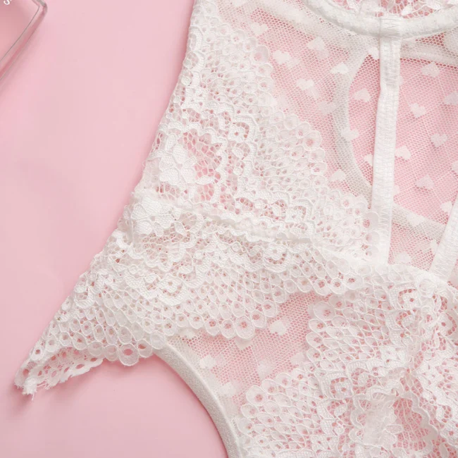 Loveofbody - White Lace Bustier Bodysuit - Image 8