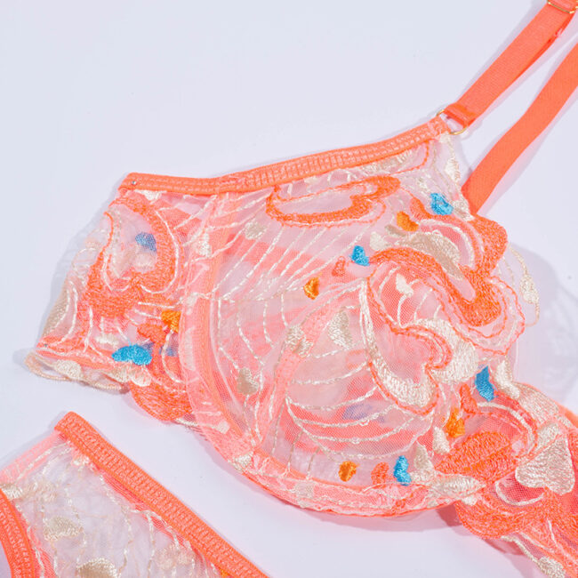 Love of Body - Intricate Embroidered Mesh Suspenders Intimate Lingerie Set - Image 6