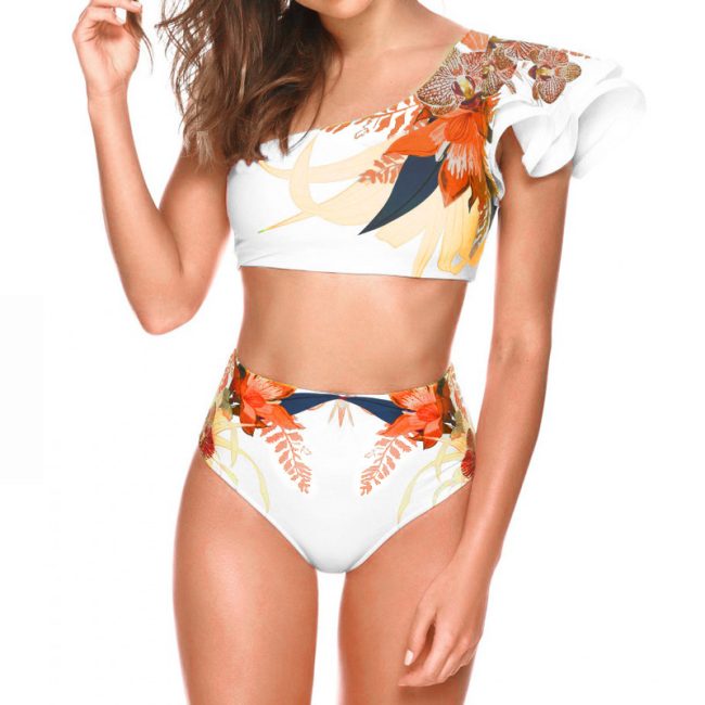 Women's Sexy Two-piece Swimwear Floral Print Swimsuit Bikini Swimming Beachwear Bikinis - Image 3