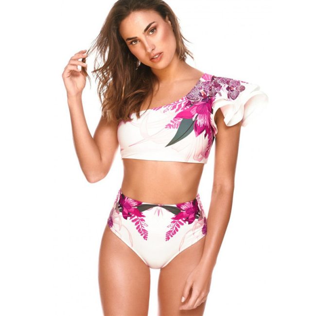 Women's Sexy Two-piece Swimwear Floral Print Swimsuit Bikini Swimming Beachwear Bikinis - Image 4
