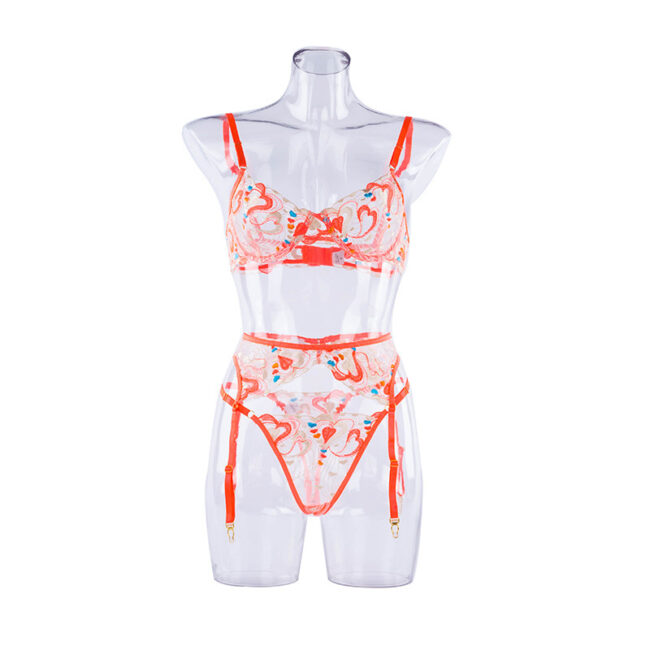 Love of Body - Intricate Embroidered Mesh Suspenders Intimate Lingerie Set - Image 7