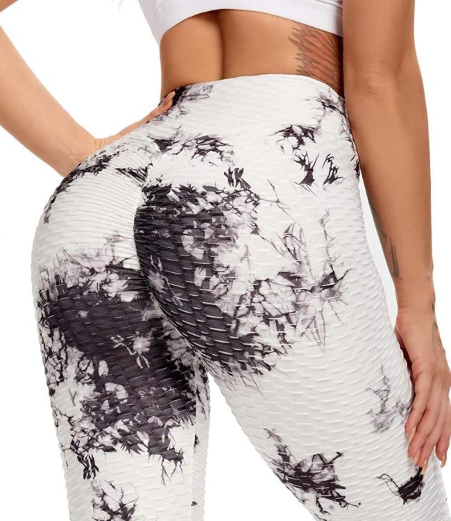 Love of Body - Women Tie-Dye Jacquard Bubble Yoga Pants Hip Lift Fitness High Waist Sports Yoga Leggings - Image 2