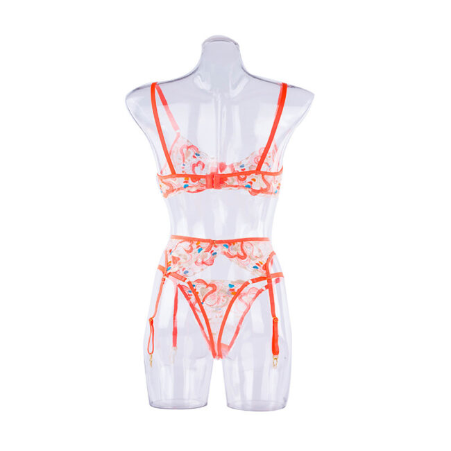 Love of Body - Intricate Embroidered Mesh Suspenders Intimate Lingerie Set - Image 8