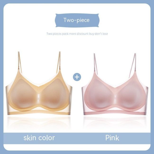 Love of Body - 2 Packs Women Ultra-Thin Ice Silk Seamless Bra 3D Soft Bralette Mesh Full Wrap Underwear - Image 8