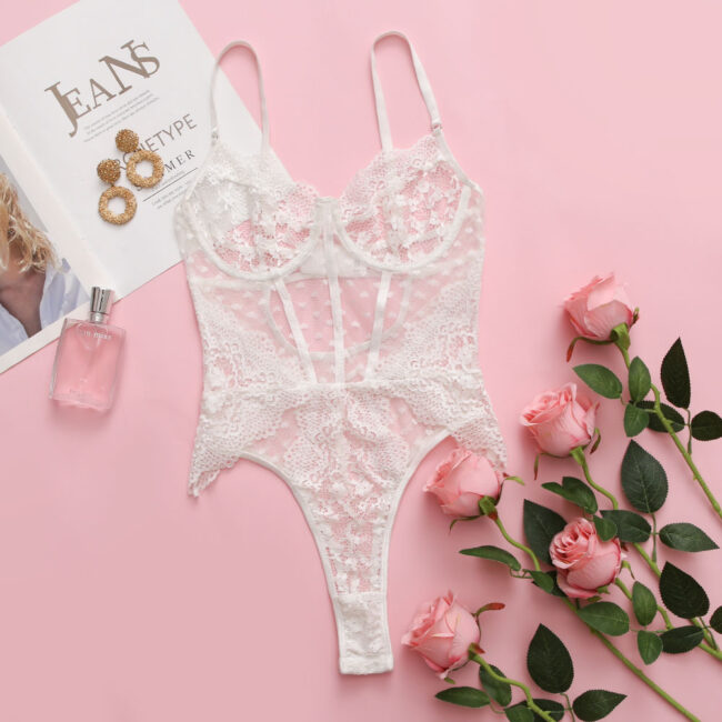 Love of Body - Sexy Lingerie With Steel Ring Lace Jumpsuit - Image 3